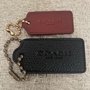 TWO Coach Leather Bag Tags - Brand New!